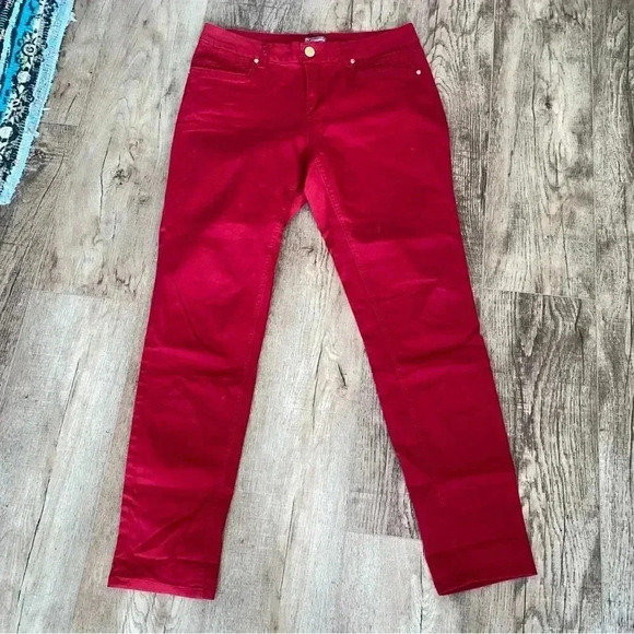 New Directions Weekend Stretch Red Jeans Size 12 - Picture 15 of 16